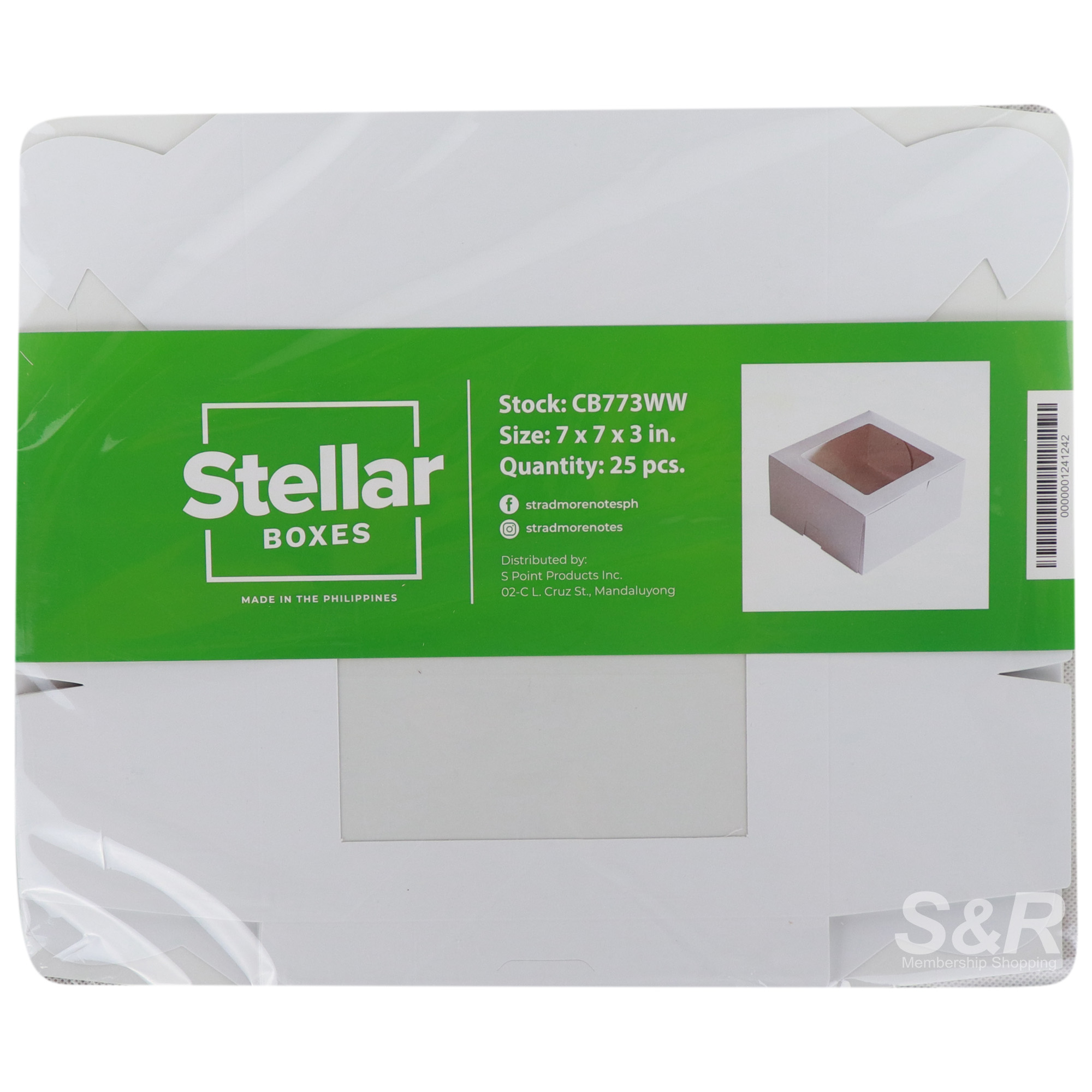 Stradmore Stellar Boxes Box with Window 7x7x3in. 25pcs Stradmore Stellar Boxes Box with Window 7x7x3in. 25pcs